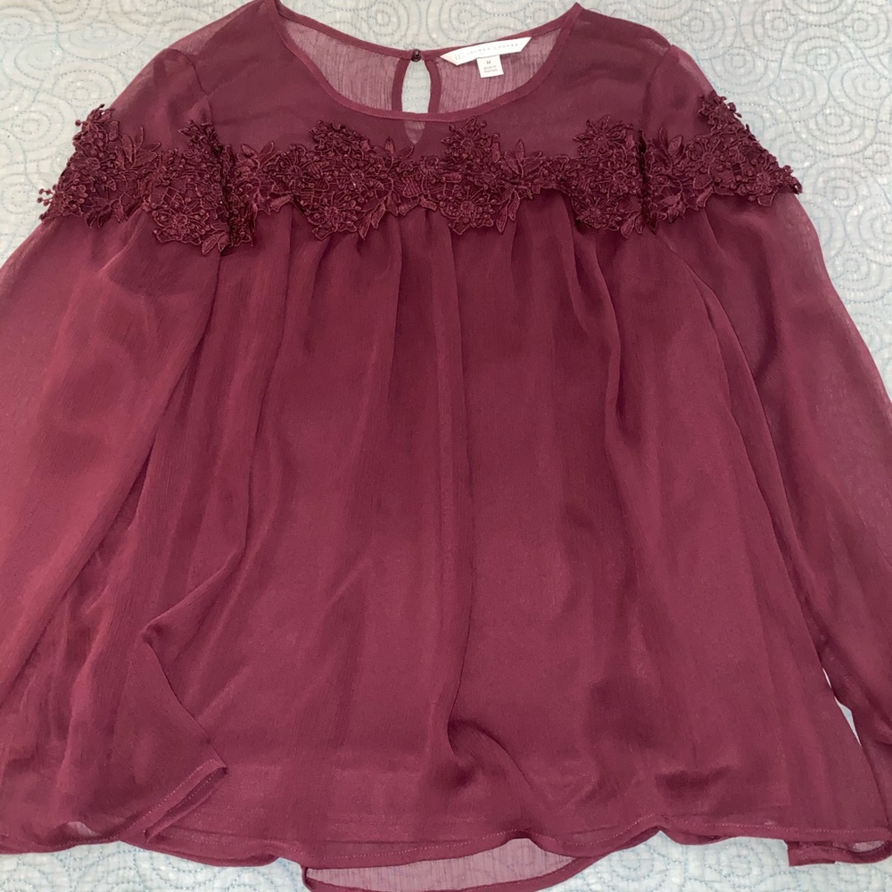 Long Sleeve Chiffon Top